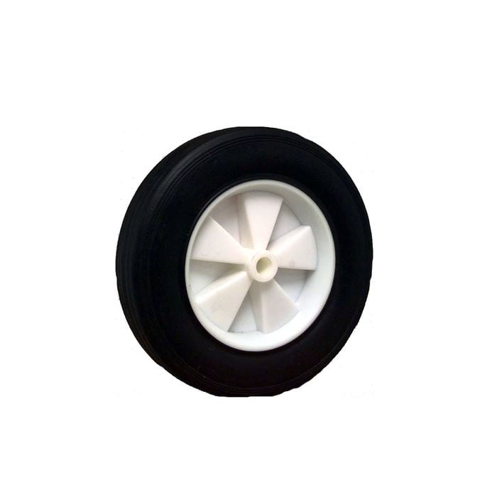 Move It 200mm Black Rubber Tyre with White Plastic Centre
