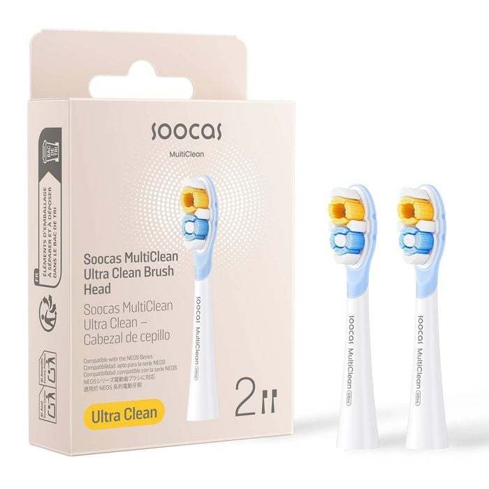 Soocas Neos Ii & Neos Ii Ultra Clean Toothbrush Head White Cv 2 Packs (t04)