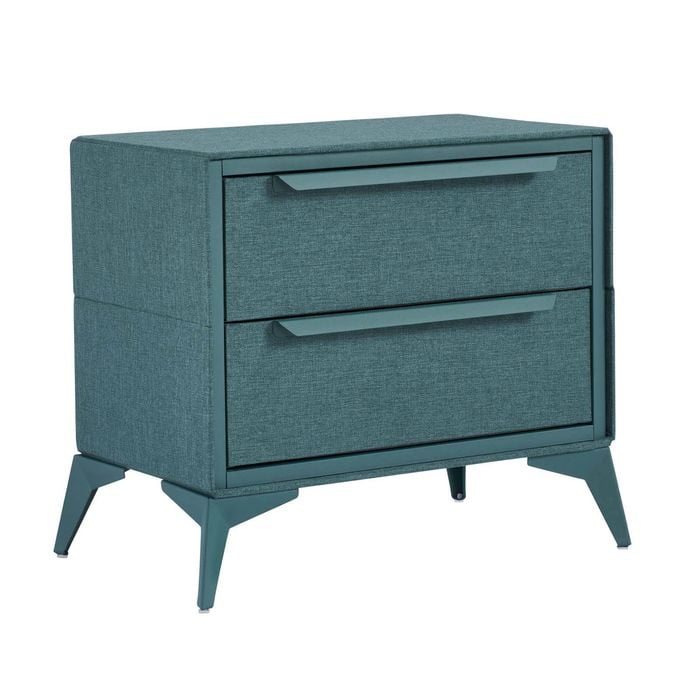 Bellos Living 2 Drawer Bedside Table Fabric Drawers in Green
