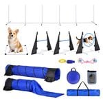 Advwin Dog Agility Training Equipment Pet Outdoor Game with 2 Tunnel