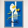Galrie Barilla Vintage Pasta Advertising Poster - Charming Kitchen Wall Decor, Black Frame, A4 21 x 30cm (8 x 12inch)