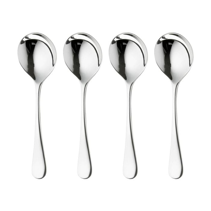 4x Robert Welch Radford Utensils Collection Round Bowl Soup Spoon