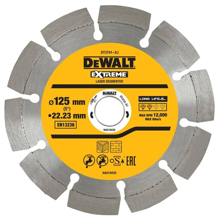 DeWALT 125 x 22.23mm Segmented All Purpose Diamond Wheel DT3741-XJ