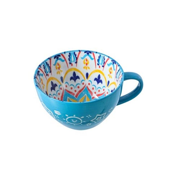 Lemon & Lime Moroccan Deco 15x12.5cm Ceramic Soup Cup - Assorted