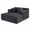Costway Single Sofa Ottoman Boneless Floor Lounge Chaise Corduroy Grey