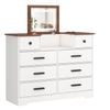Advwin Dresser with Mirror Chest of 8 Drawers with LED Lights and Charging Station Dressing Table White