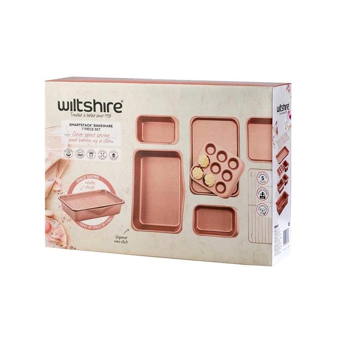 Wiltshire Rose Gold Smart Stack Bakeware Piece Set Bunnings