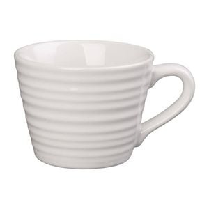 Olympia Cafe Mug White Ripple Stoneware 230ml Pack Of 6