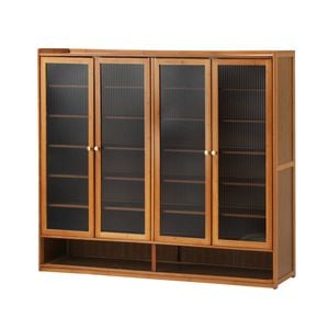 Oikiture Shoe Cabinet 4 Doors Shelf Shoes Storage Rack Organiser Brown