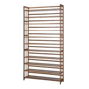 Oikiture Bamboo Shoe Storage Rack 11 Shelves Brown