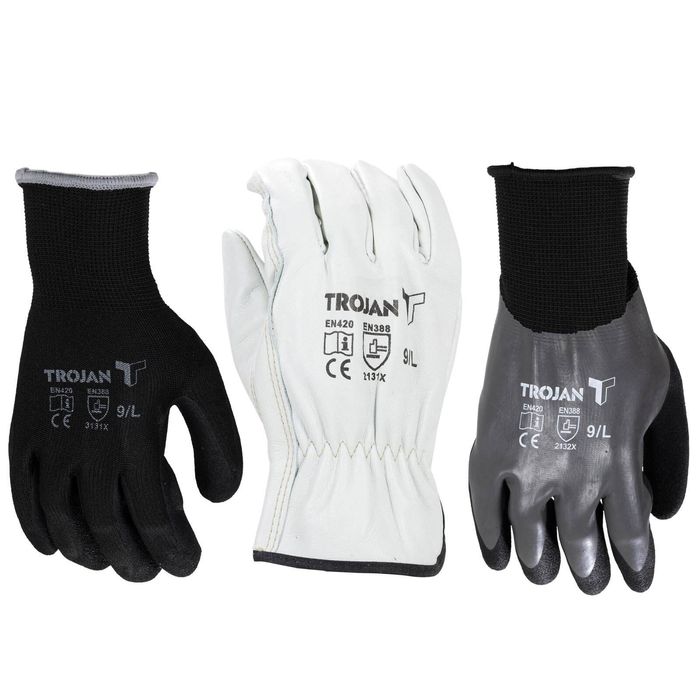 Trojan Large D.I.Y. Multi Set Gloves - 3 Pack