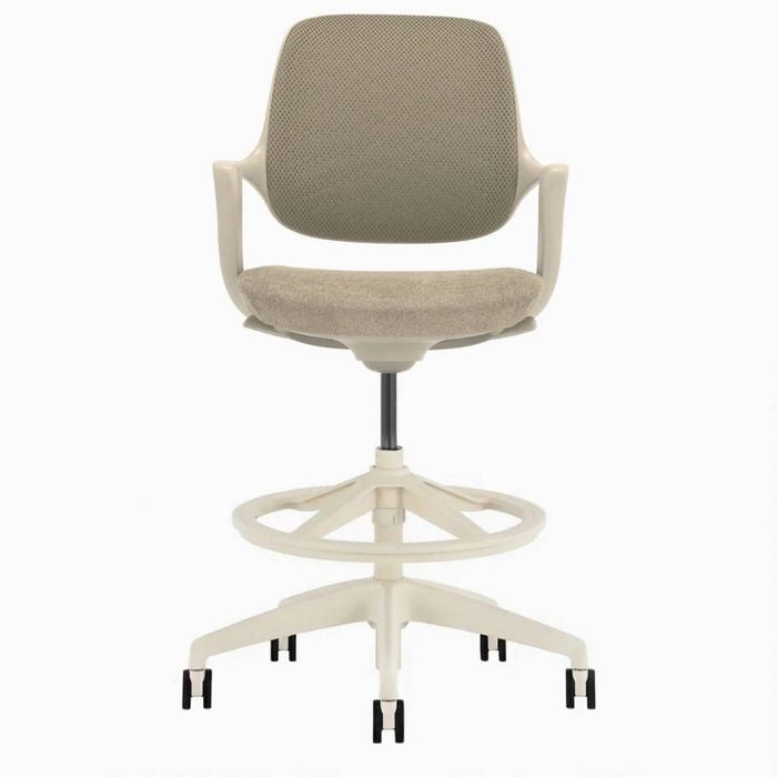 Desky Evoque Low Back Office Chair - Wheat With Drafting Kit