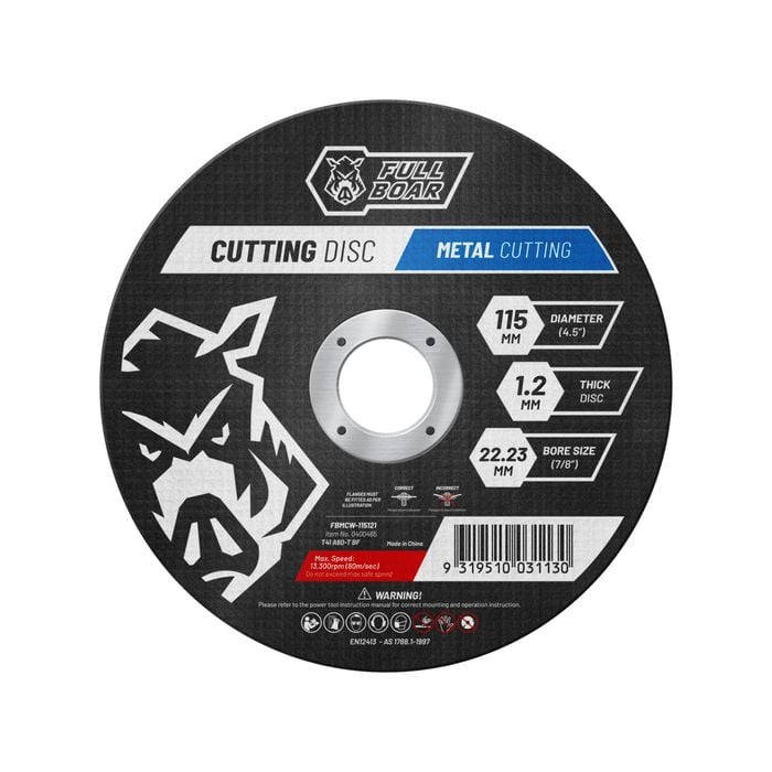 Full Boar 115mm (4.5") x 1.2 x 22.23mm Metal Cutting Disc