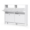 Artiss Shoe Cabinet 4 Flip Drawers Fluted Style Adjustable Shelves White