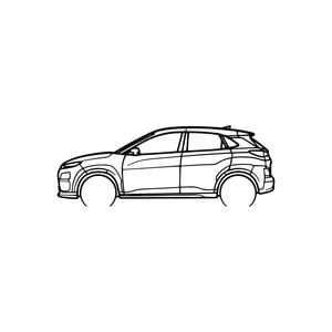 Ignite Laser Hyundai 2021 Kona Silhouette Metal Wall Art Coated Black 15.7inch/40cm