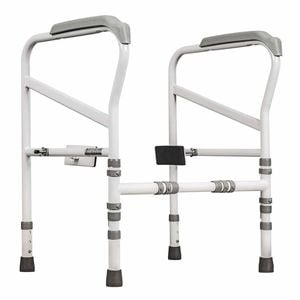 Adjustable Toilet Safety Frame With Fixed Support For Elderly And Mobility Aid - Height & Width Customisable