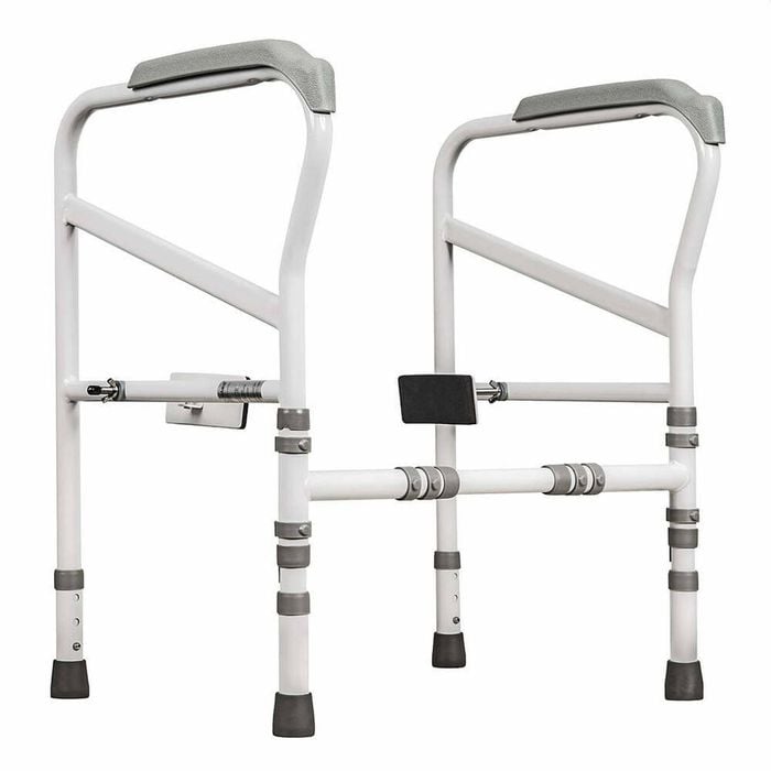 Adjustable Toilet Safety Frame With Fixed Support For Elderly And Mobility Aid - Height & Width Customisable
