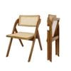 Levede 2X Dining Chairs Foldable  Accent Wooden Chair Rattan Furniture Lounge