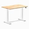 Desky Dual Mini Natural Rubberwood Sit To Stand Desk 1000x600mm White Frame