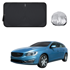Front Windscreen Sun Shade for Volvo V60 2010 - 2018 Auto - Standard 150 x 85 cm - Black