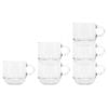 LAV Cozy Stacking Glass Espresso Cups - 90ml - Pack of 6