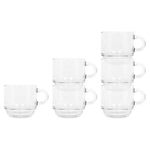 LAV Cozy Stacking Glass Espresso Cups - 90ml - Pack of 6