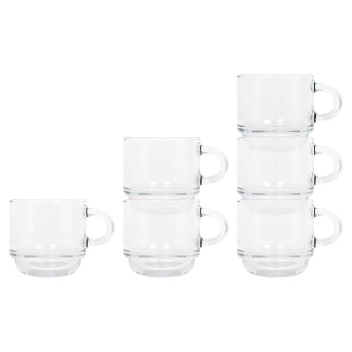 LAV Cozy Stacking Glass Espresso Cups - 90ml - Pack of 6