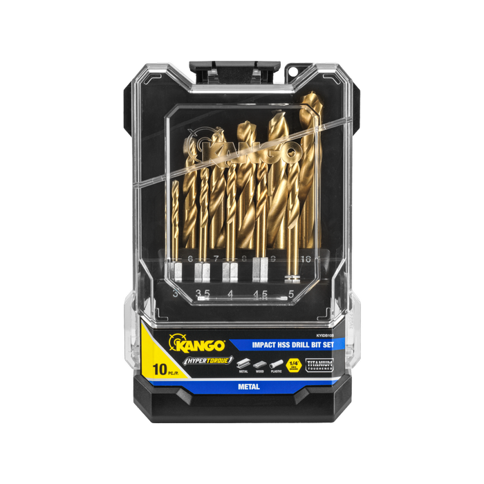 Kango 10 Piece Hypertorque Impact HSS Drill Bit Set