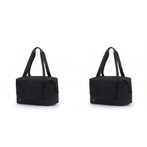 2PK Tosca Foldable & Expandable Holiday/Travel Tote Bag Black