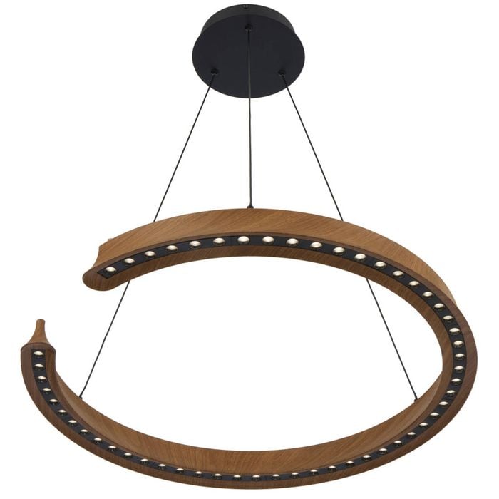 Telbix Lucid Modern Pendant Hanging Lamp Light Aluminium Metal Pvc Wood Wood Tones