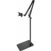 Adjustable Tablet Floor Stand with Double Weight Base and Phone Mount
