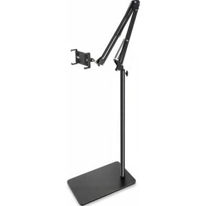 Adjustable Tablet Floor Stand with Double Weight Base and Phone Mount