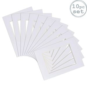 Nicola Spring 8" X 10" For 5" X 7" Picture Photo Mounts - White - Pack Of 10