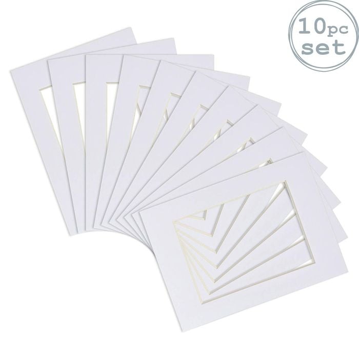 Nicola Spring 8" X 10" For 5" X 7" Picture Photo Mounts - White - Pack Of 10