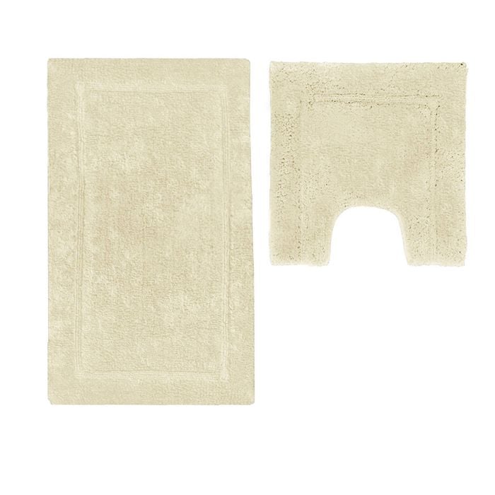 Absolute Cotton 2200GSM 2 Pce Axel 100% Cotton Bath Mat Set Vanilla