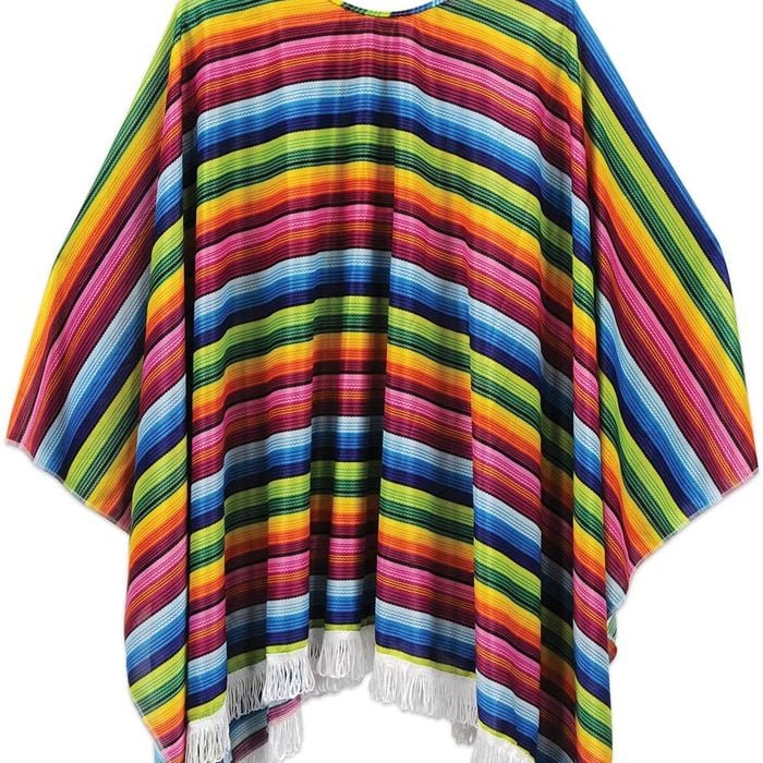 MEXICAN PONCHO Spanish Costume Wild West Cowboy Party Bandit Fancy Dress Fiesta