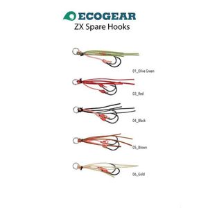 Ecogear ZX Replacement Assist Fishing Hook Size S Brown Size S