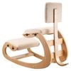 Vevor Ergonomic Kneeling Chair Brown With Adjustable Thick Foam Cushions Backrest And Wood Frame