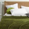Accessorize Bedroom Collection 240cm x 260cm Forest Green Super Soft Plush Blanket QB/KB