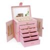 CARLA HOME 6-Layer Large Jewelry Box for Women withDrawers, Mirror, Lock, Necklace Hooks & Side Compartments (Pink)