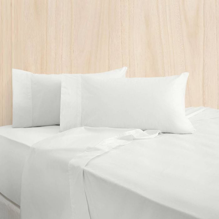 Bas Phillips Bamboo Cotton 400tc Bed Sheet Set W/pillowcase Mega Queen White