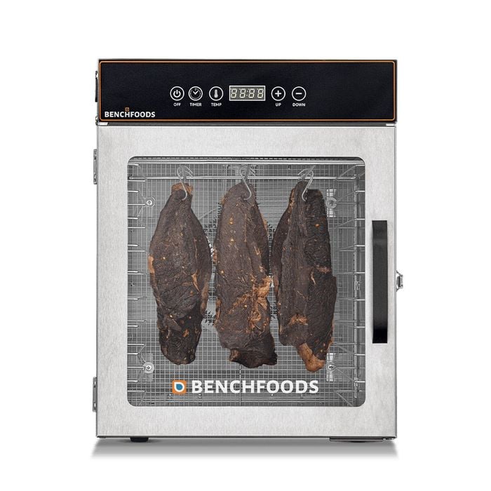 Benchfoods Food Dehydrator 10 Tray Biltong Bundle - Cube | 0-199 hrs | Food-Grade Stainless Steel, Tempered Glass
