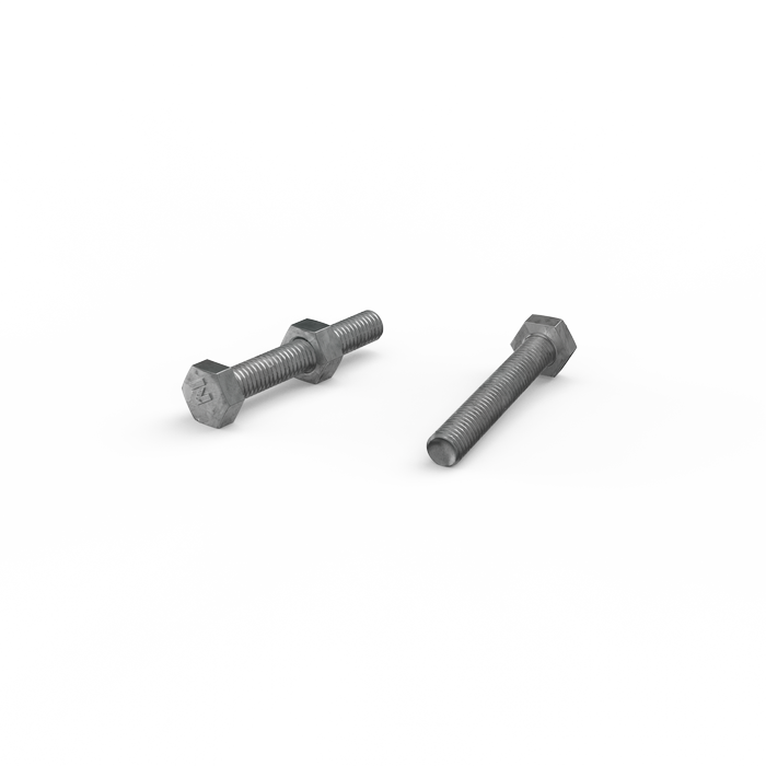 ZENITH M6 x 40mm Hot Dip Galvanised Hex Head Bolts and Nuts - Each