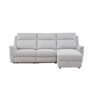 Electric Fabric Recliner Chaise Sofa with Storage in Grey