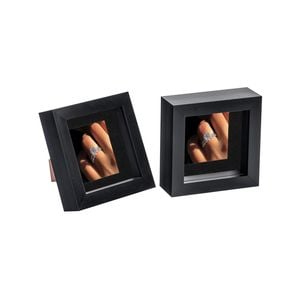 Nicola Spring 2 Piece 4 x 4 3D Shadow Box Photo Frame Set - Craft Display Picture Frame with 2 x 2 Mount - Black