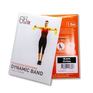66fit Dynamic Exercise Resistance Band 1.5 Metre - Black - XX-Firm