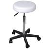 vidaXL Office Stool White PU Leather Adjustable Salon Swivel Bar Chair Home