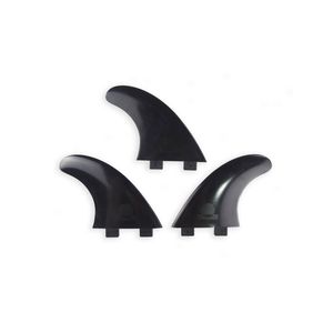 Summer vibes Thruster Surfboard Fins (set of 3) S M Dual Tab FCS1 & FCSii Compatible - Black