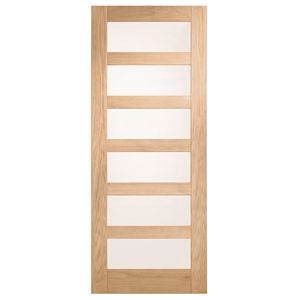 Corinthian 2340 x 920 x 35mm Internal Door White Oak Moda Translucent Glass AMODG14 - 920mm