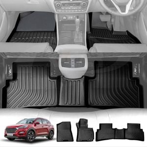 3D All-Weather Floor Mats for Hyundai Tucson 2015-2021 Customized Floor Liners Full Set Carpet